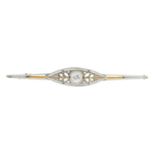 An early 20th century gold diamond brooch.