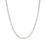 An 18ct gold diamond necklace.