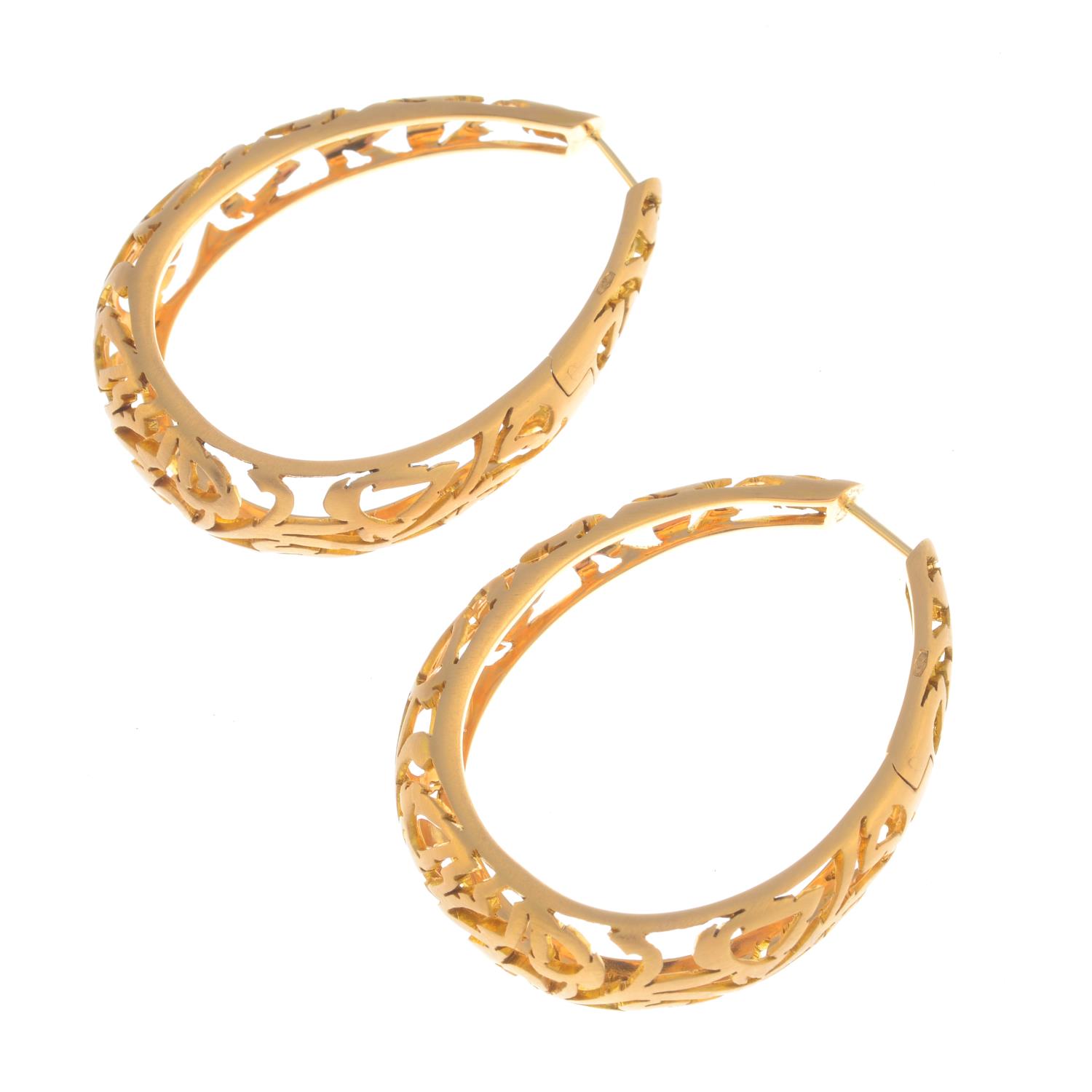 POMELLATO - a pair of 18ct gold 'Arabesque' earrings. - Image 2 of 2