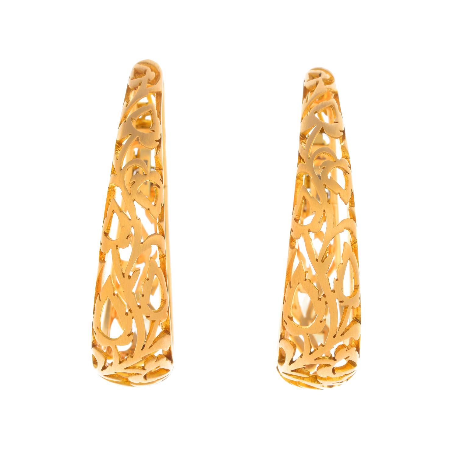 POMELLATO - a pair of 18ct gold 'Arabesque' earrings.