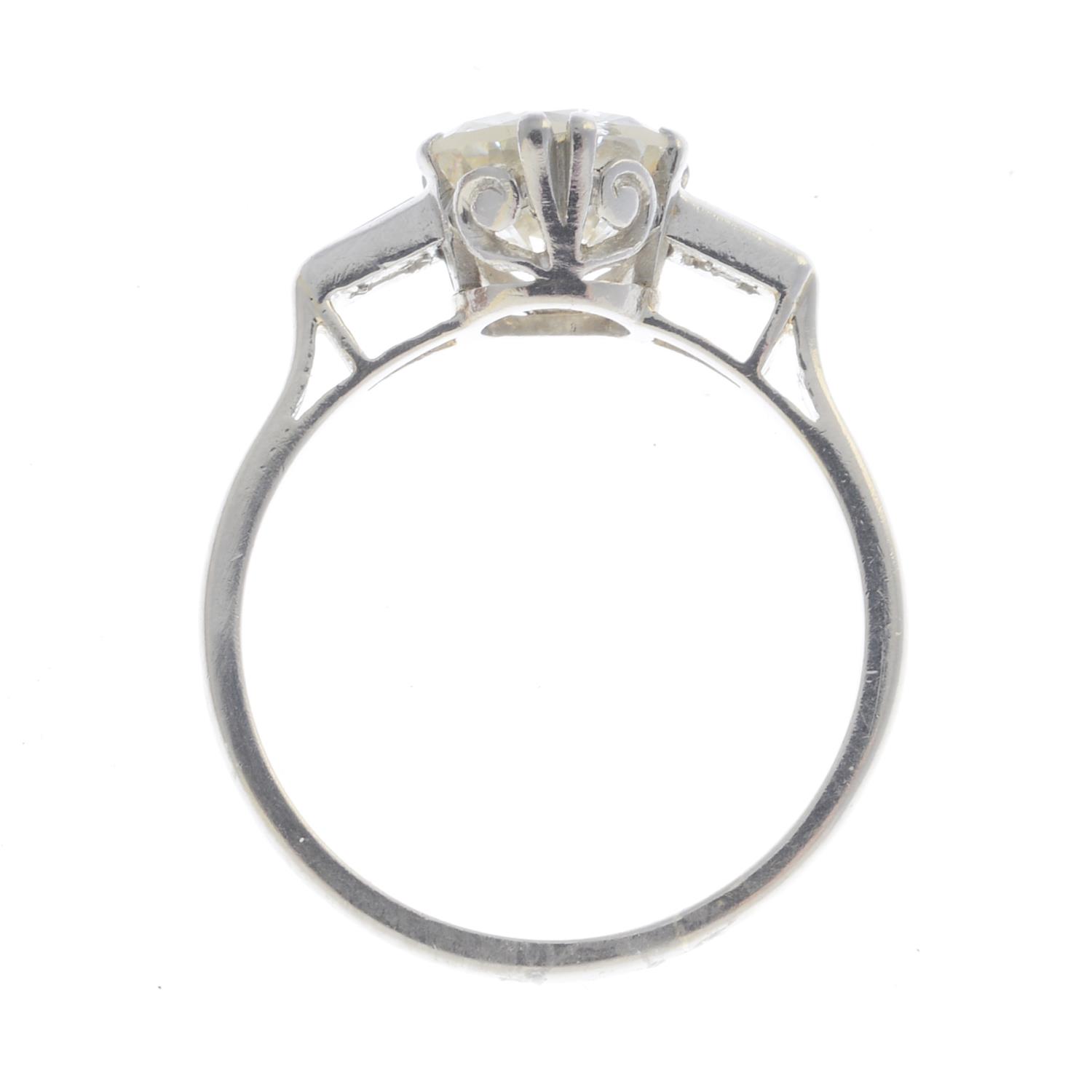 A mid 20th century 18ct gold and platinum diamond single-stone ring. - Image 2 of 3