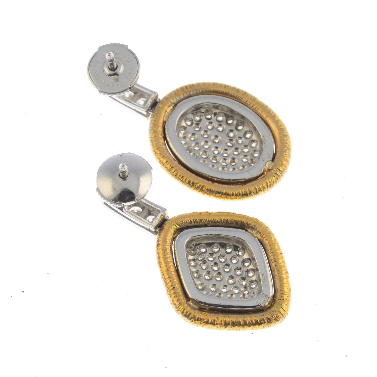 A pair of diamond earrings. - Image 2 of 2