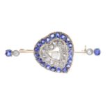 An early 20th century gold sapphire and diamond brooch.