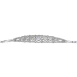 A 14ct gold diamond bracelet.