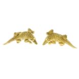 KIESELSTEIN-CORD - a pair of 18ct gold 'Alligator' cufflinks.