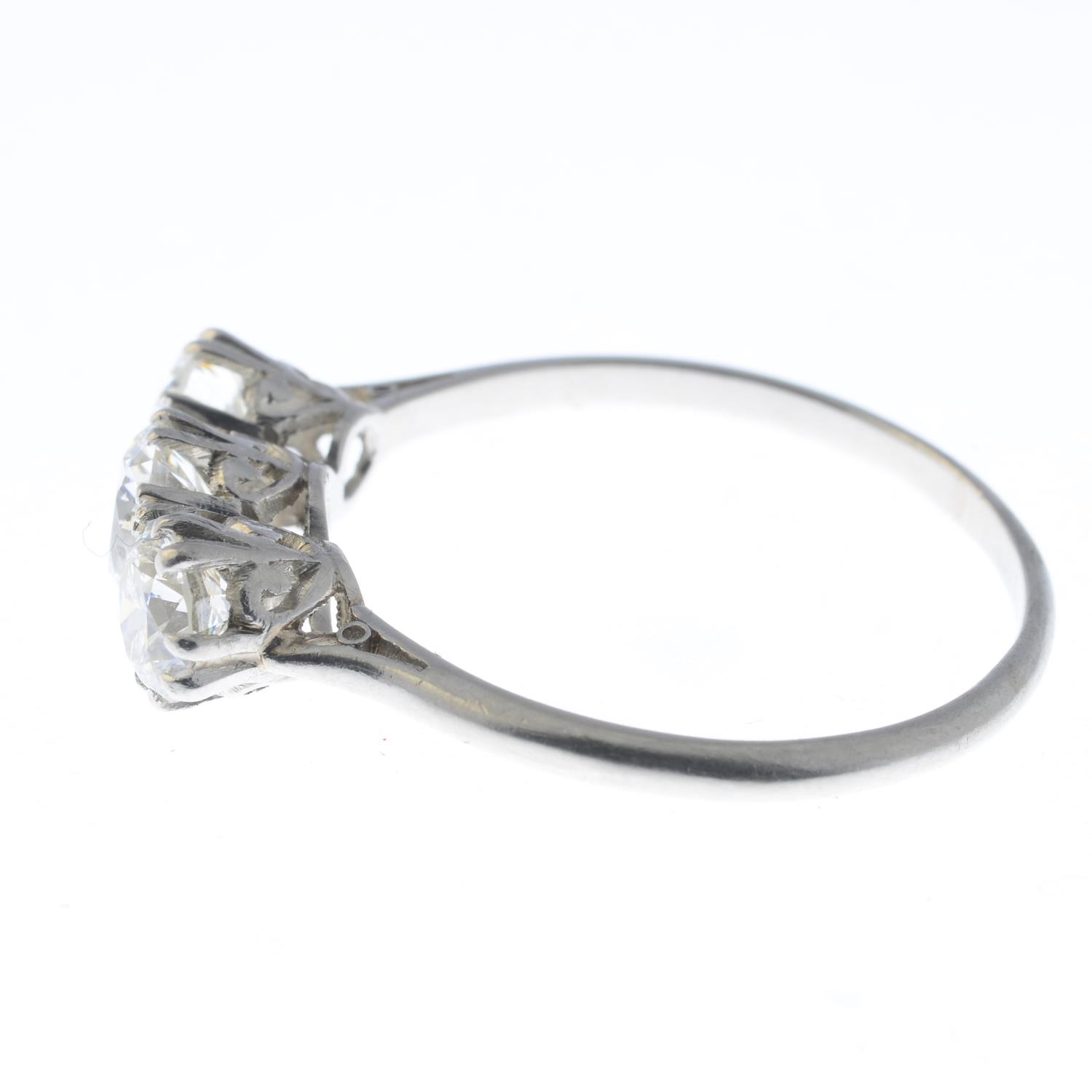 A diamond three-stone ring. - Image 2 of 3