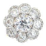 An 18ct gold diamond cluster ring.