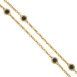 BULGARI - an 18ct gold onyx 'Bulgari Bulgari' necklace.
