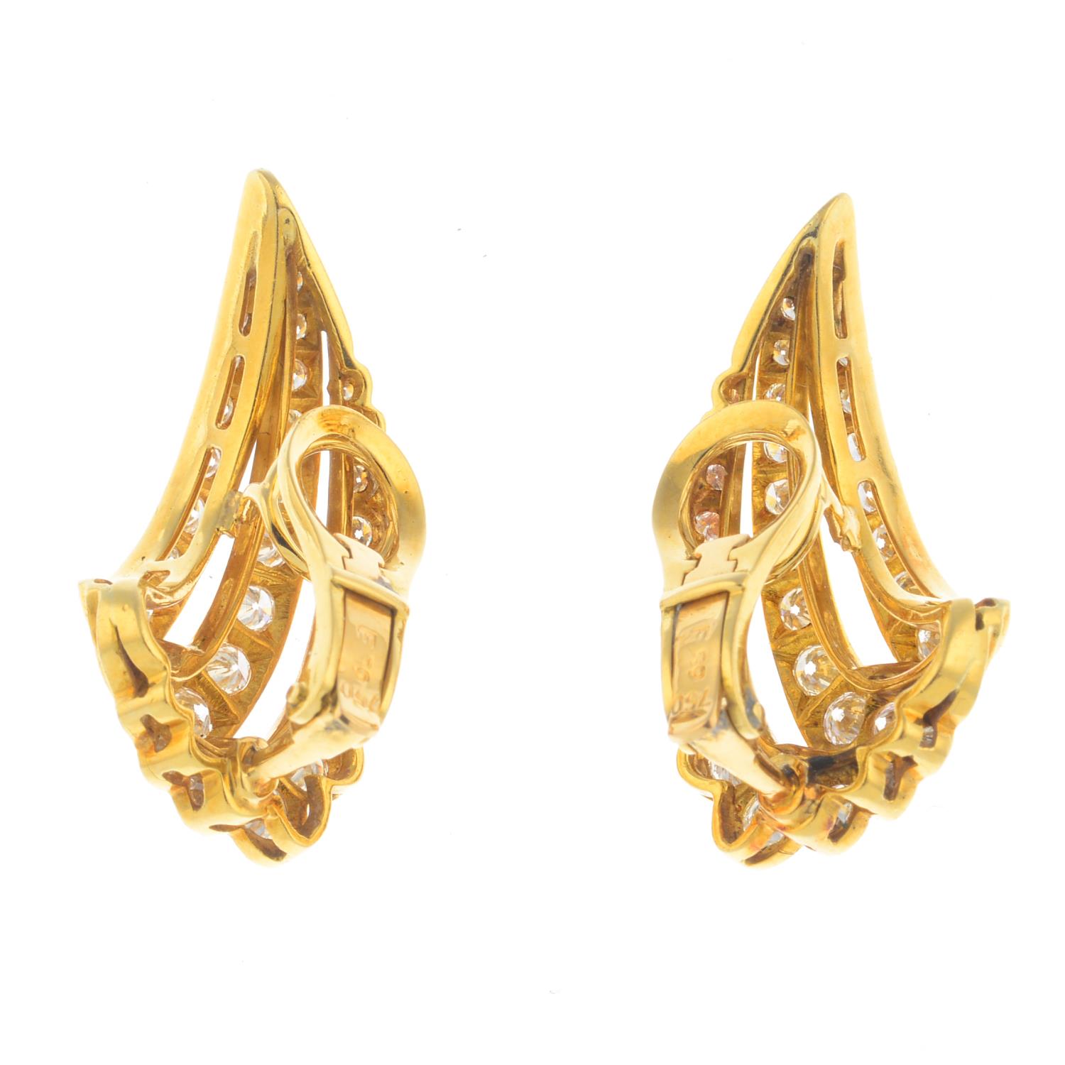 A pair of diamond earrings. - Image 2 of 2