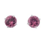 A pair of spinel stud earrings.