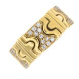 BULGARI - an 18ct gold diamond 'Parentesi' ring.