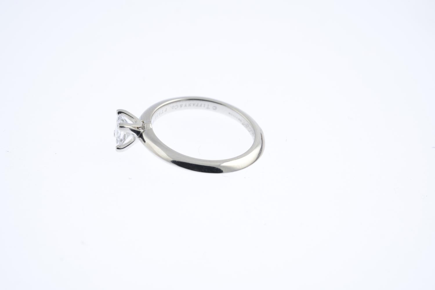 TIFFANY & CO. - a platinum diamond single-stone ring. - Image 2 of 4