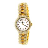 TIFFANY & CO. - a lady's 18ct gold diamond and ruby 'Tesoro' watch.