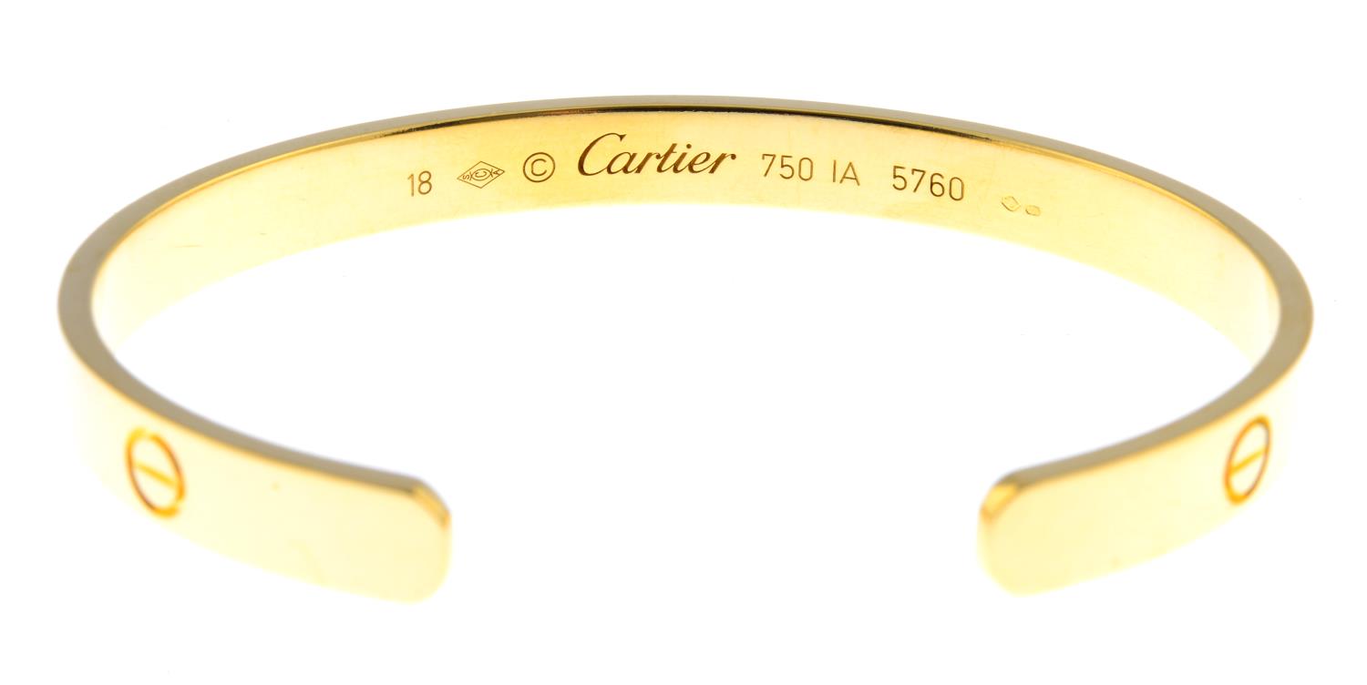 CARTIER - an 18ct gold 'Love' bangle. - Image 2 of 2