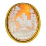 A late Victorian shell cameo brooch.