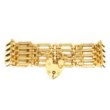 A 9ct gold 1960s gate bracelet.