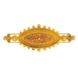 A late Victorian 15ct gold brooch.