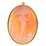 A 9ct gold shell cameo pendant.