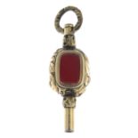 A carnelian watch key.