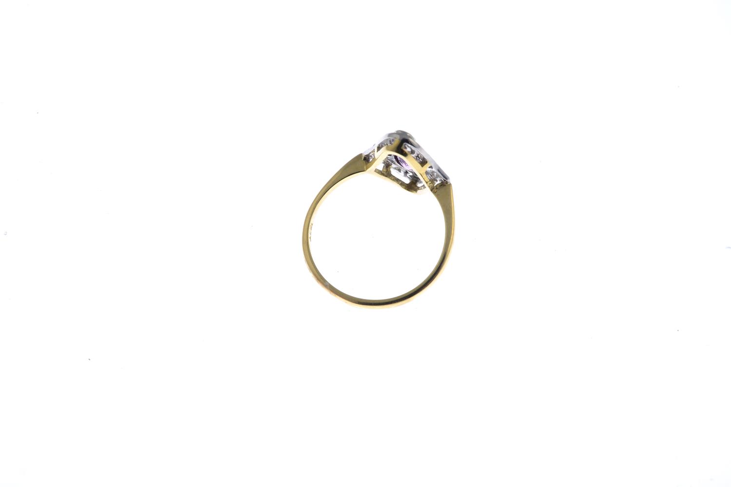 A sapphire and diamond dress ring. - Image 2 of 3