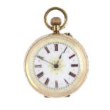 A lady's early 20th century enamel pocket watch.