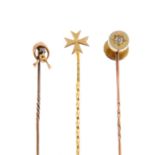 Three late 19th Century Stick Pins.