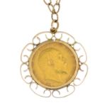 A half sovereign necklace.