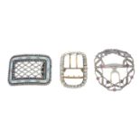 A selection of Georgian silver paste buckles.