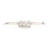 A diamond naval crown bar brooch.