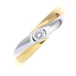 An 18ct gold diamond single-stone ring.