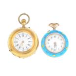 Two late 19th century open face fob watches.