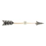 An early 20th century gold diamond jabot pin.