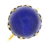 A lapis lazuli single-stone ring.