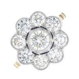 A diamond floral cluster ring.