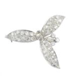 An early 20th century platinum diamond floral brooch.