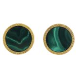 A pair of malachite cufflinks.