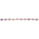 A 9ct gold amethyst bracelet.