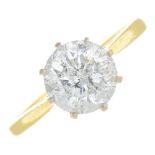 An 18ct gold diamond single-stone ring.