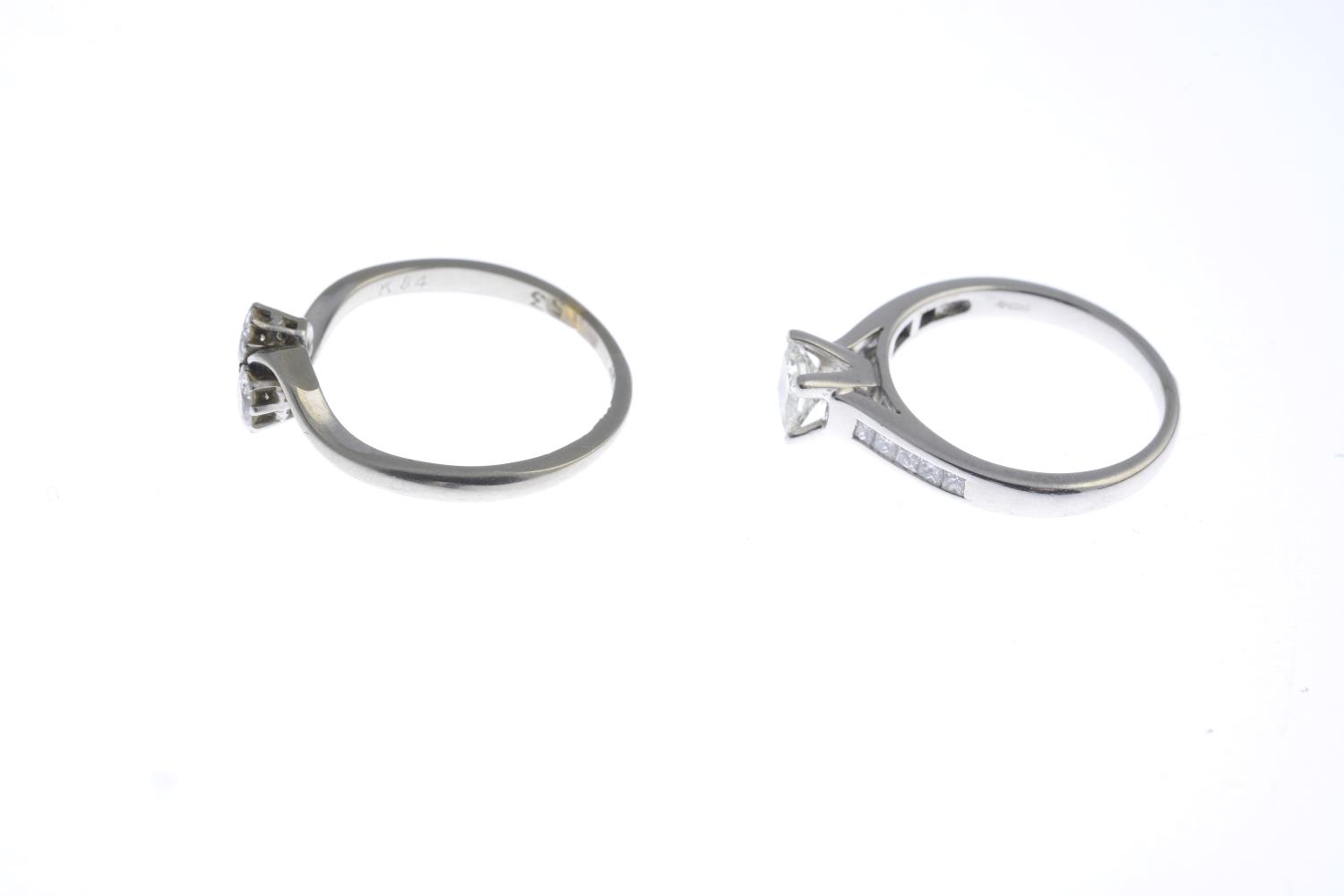 Two diamond rings. - Image 2 of 3