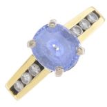 An 18ct gold sapphire and diamond dress ring.