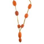 An amber necklace.