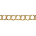 A mid 20th century 9ct gold bracelet.