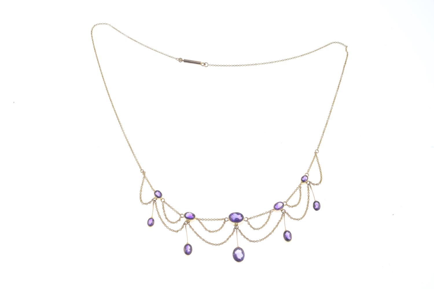 An amethyst necklace. - Image 2 of 3