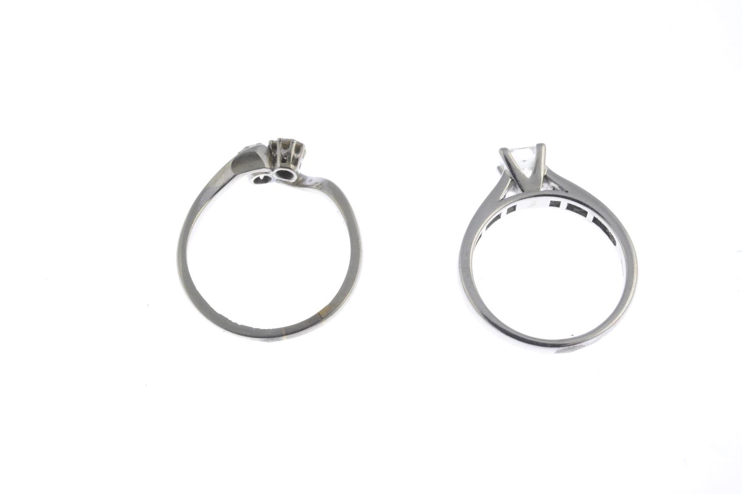 Two diamond rings. - Image 3 of 3