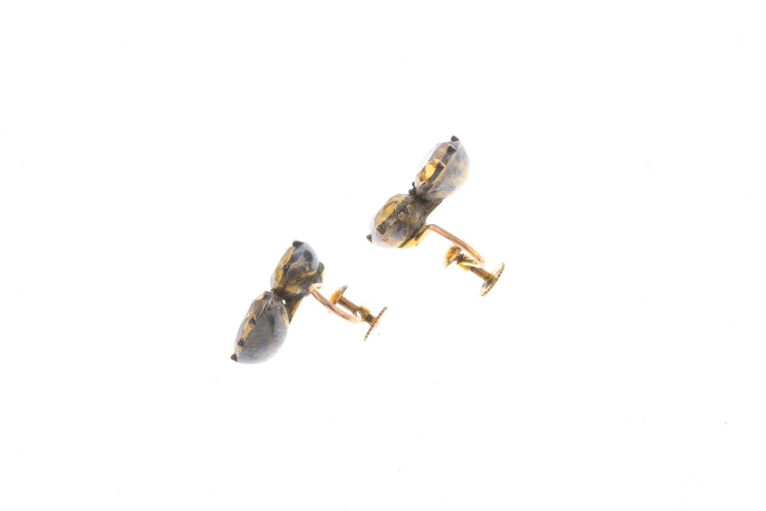 A pair of topaz earrings. - Image 2 of 2