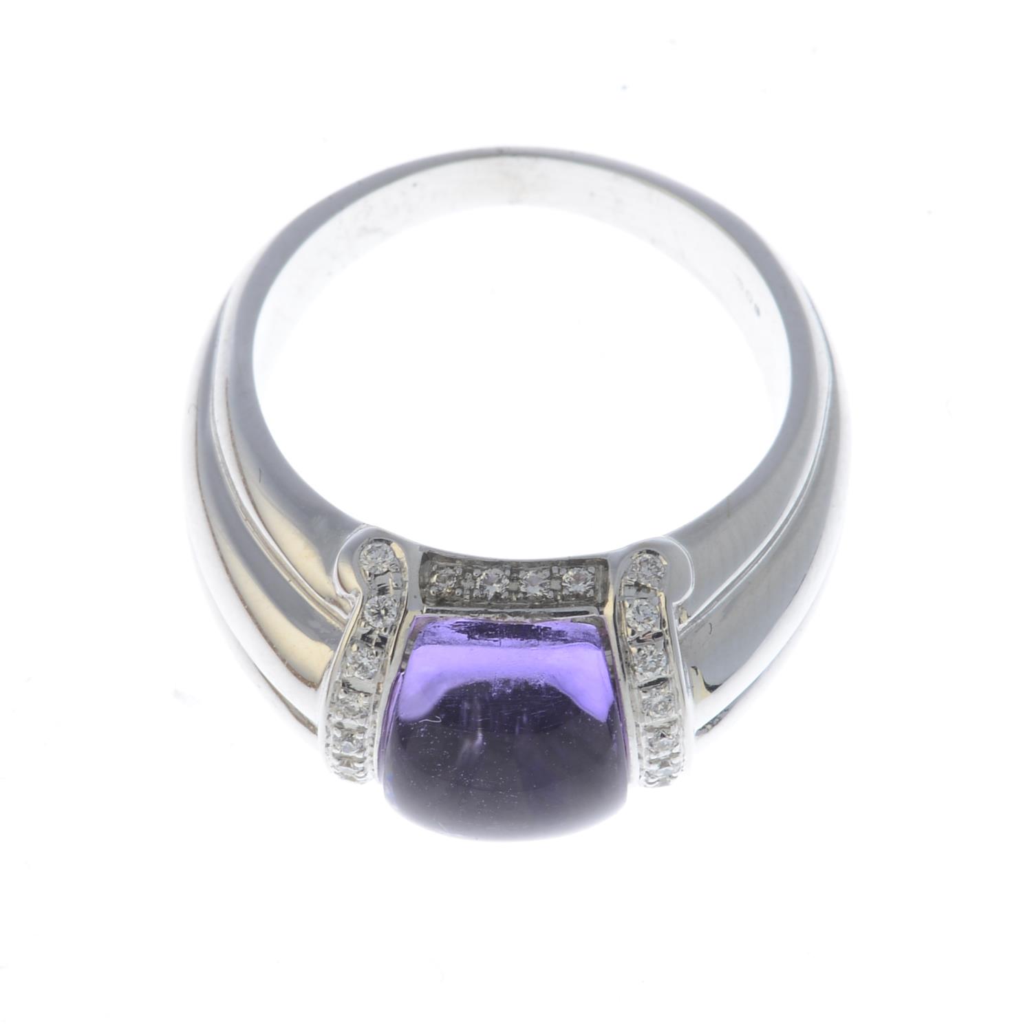 An 18ct gold amethyst and diamond ring. - Image 3 of 3