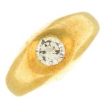 An 18ct gold diamond single-stone ring.