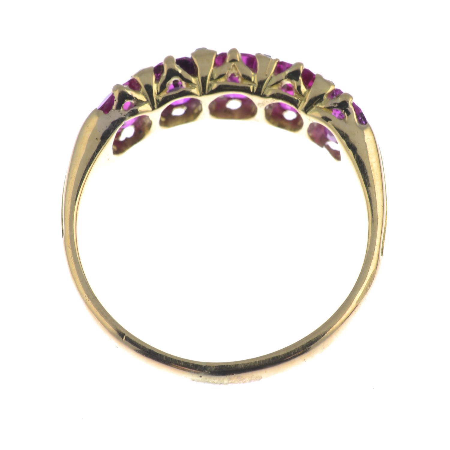 An 18ct gold Burmese ruby and diamond ring. - Image 2 of 3