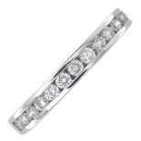 An 18ct gold diamond half eternity ring.