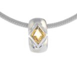 MONT BLANC - an 18ct gold citrine pendant.